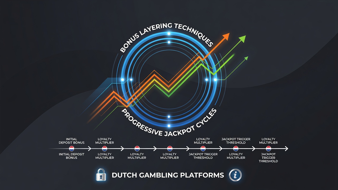 Diagram van gelaagde bonussen en jackpotcycli op Nederlandse goksites