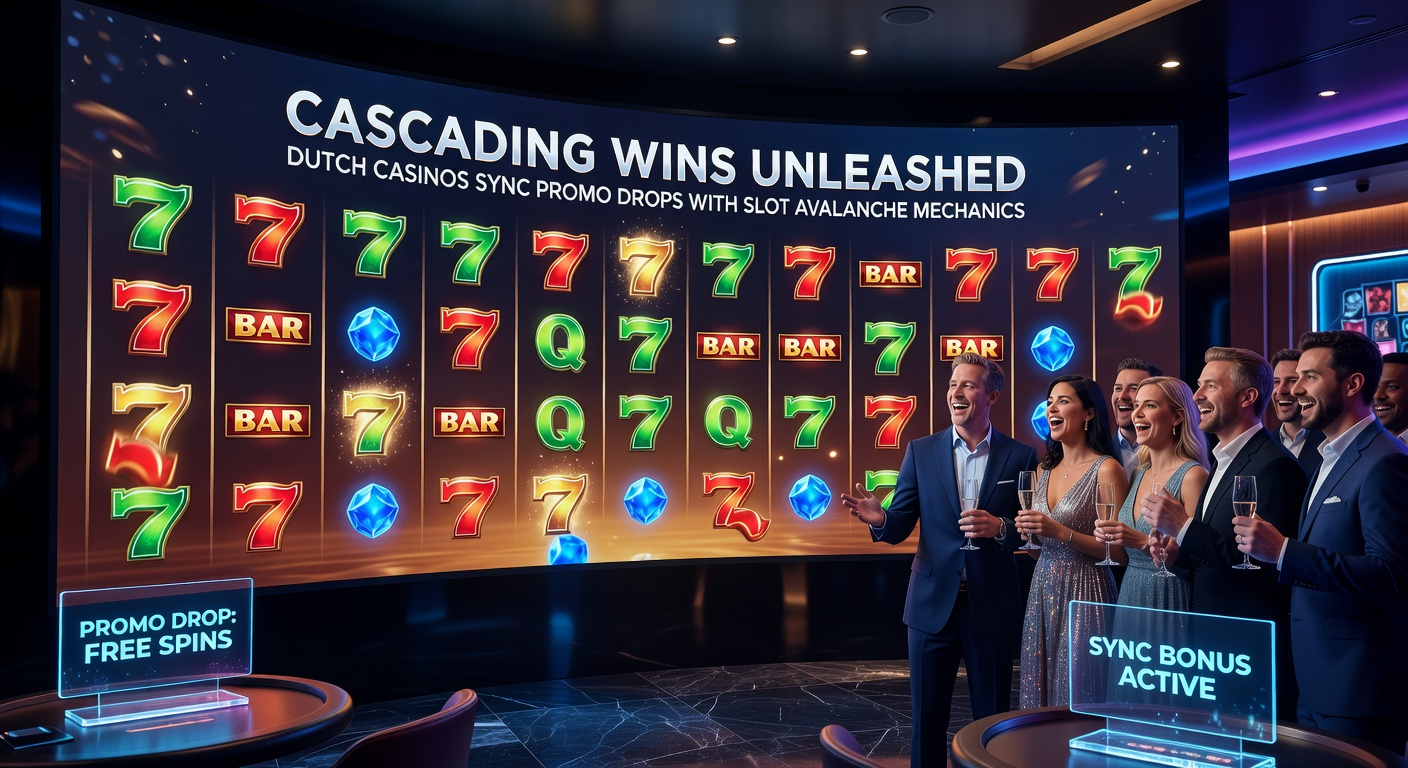 Grafiek met pieken in cascade-winsten en promo-drops op Nederlandse casino-platforms tijdens een drukke speelavond