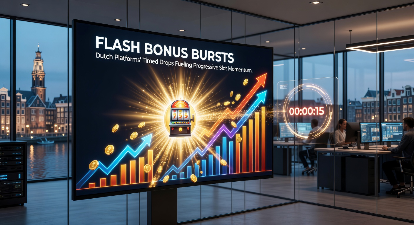 Schermafbeelding van een live flash bonus burst notificatie op een mobiel casino app, met een progressieve jackpot teller op €1,2 miljoen