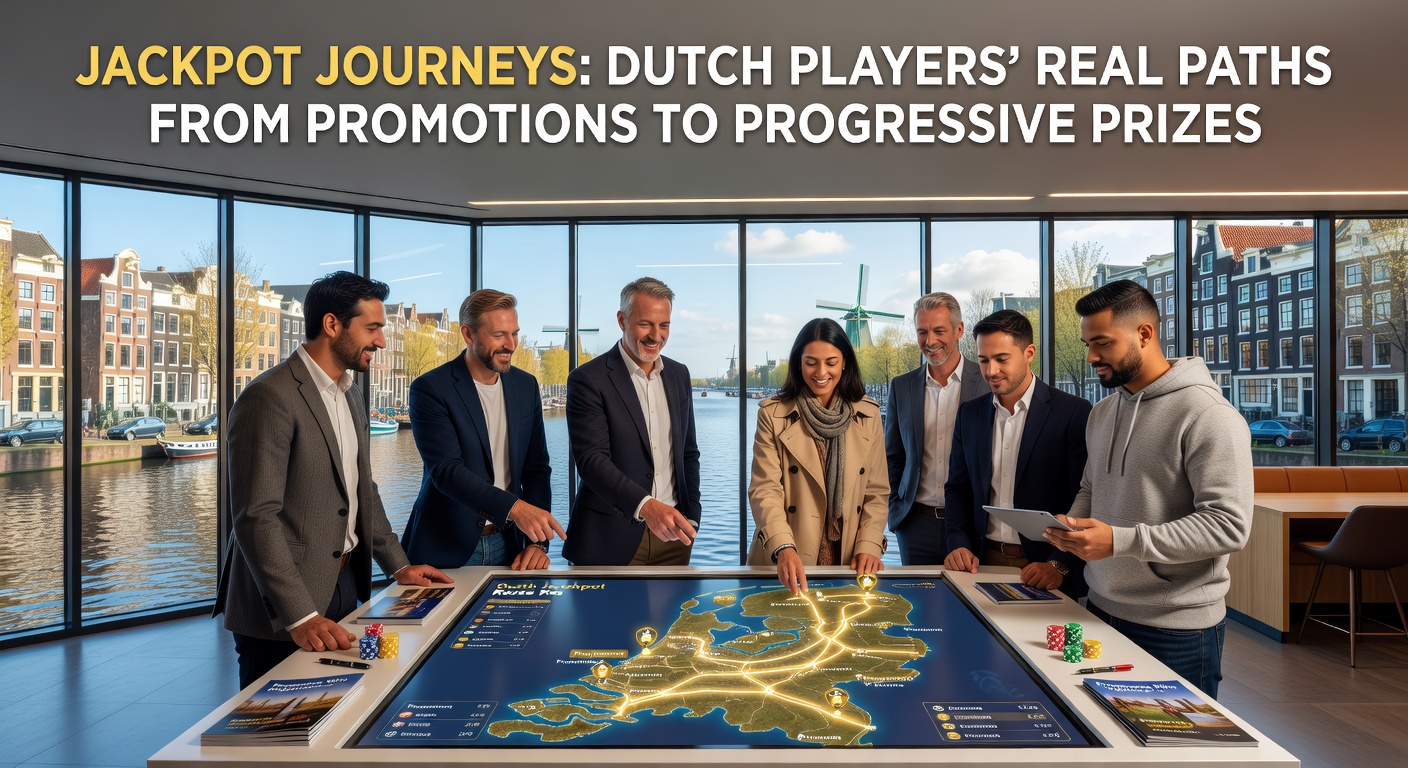 Nederlandse speler viert jackpotwinst na promotie-start, met progressieve slot in de achtergrond