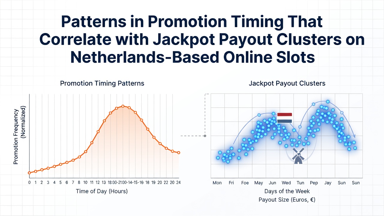 Grafiek die promotietiming en jackpotclusters op Nederlandse slots illustreert