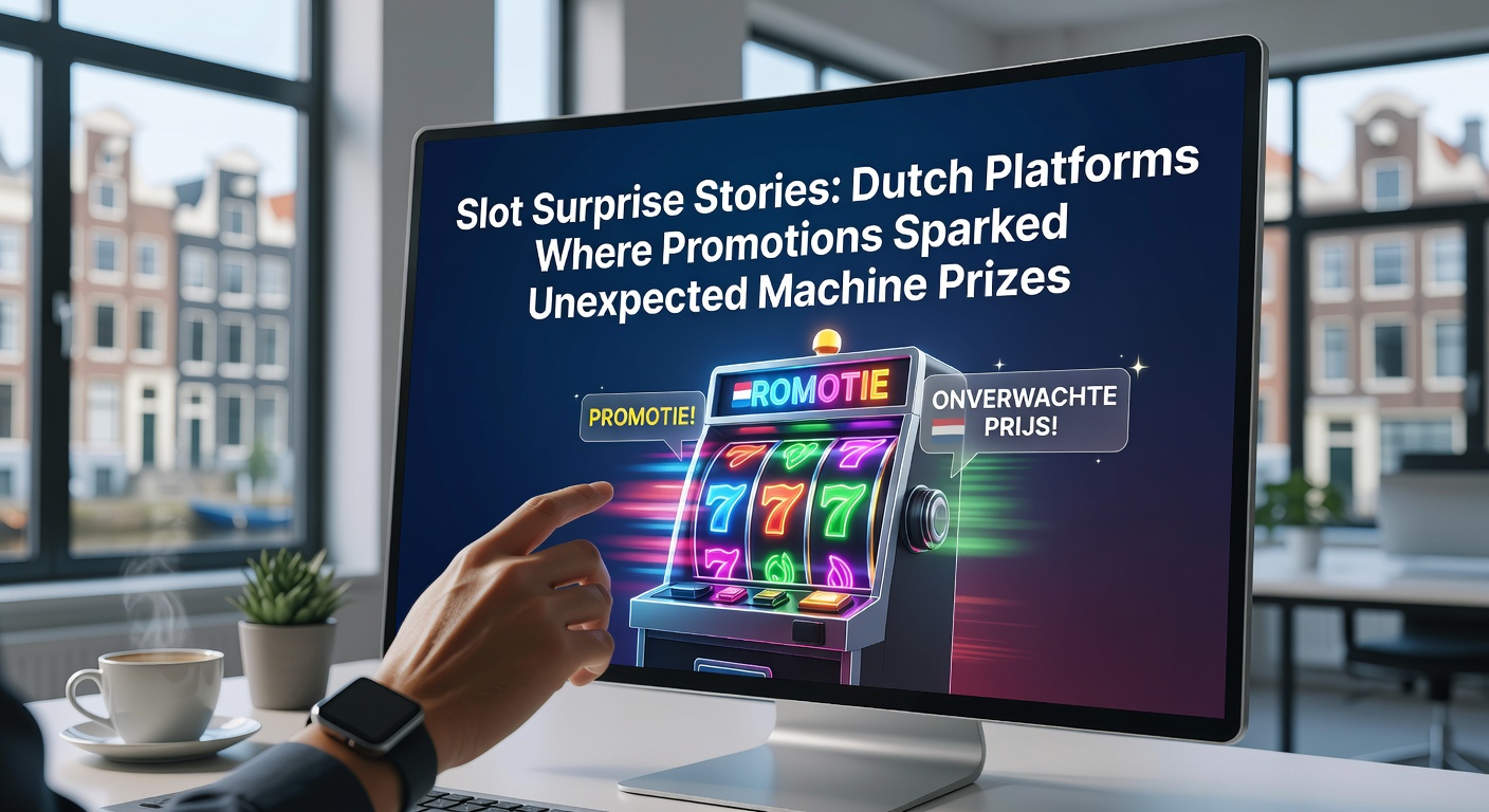 Een speler viert een onverwachte jackpotwinst op een Nederlands online casino platform, met confetti en een stralend scherm vol prijzen