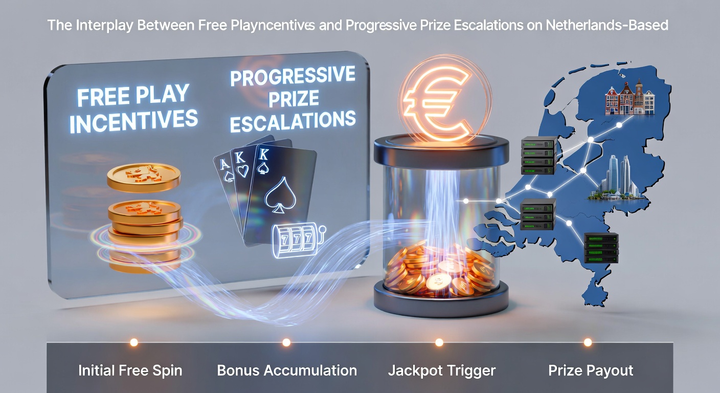 Illustratie van gratis speelprikkels en oplopende progressieve jackpots op Nederlandse gokplatforms
